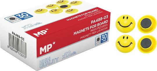MP Magnet Smiley Face 12 pieces yellow 30mm PA488-03