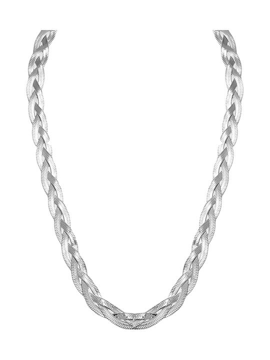 Kettenhalsband aus Stahl - Silber