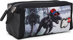 Lyc Sac Jurassic Pencil Case with 2 Compartments Black