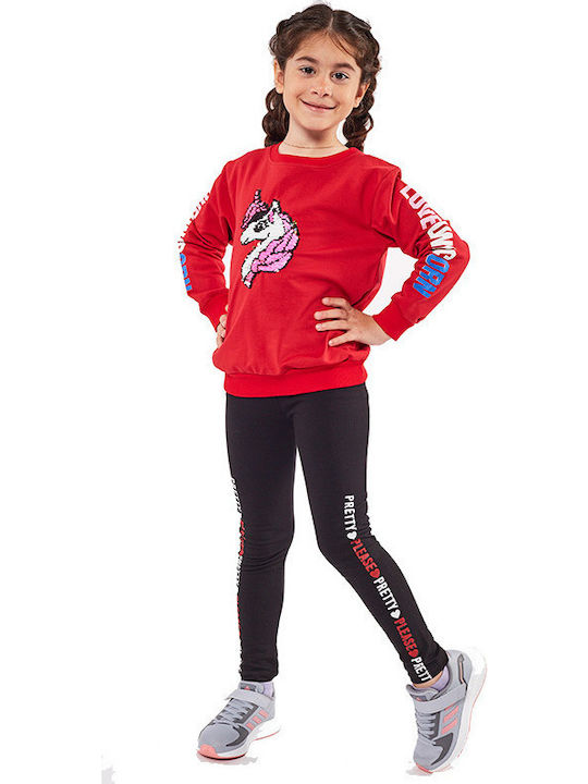 Kinder-Set mit Leggings Winter 2Stück Rot