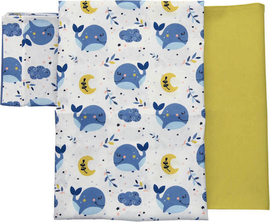 Bebe Stars Σετ Whale Μπλε 100x150εκ.
