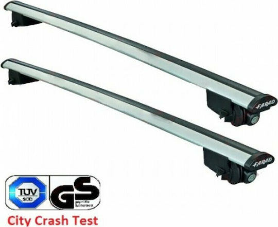 Farad Farad Autodachträger Aluminium SM 054 für Jeep Cherokee 2014 mit Dachträgerfüßen und Schloss Silber