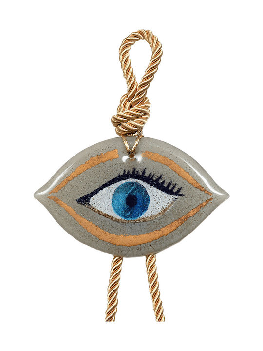 Handmade glass eye charm ''Kallistis'' DBAG31 35cm. Eyelash white -