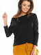 Awama Damen Langarm Pullover Schwarz