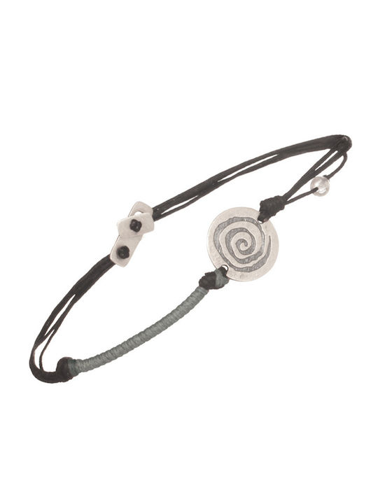 Bracelet silver cords Spiral