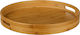 Bamboo Rund Serviertablett aus Bambus mit Griffen in Braun Farbe 40x40x5cm AT00039 1Stück