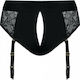 Strap On Me Diva Luxury Lace Strap On Harness With Suspenders Small Εσώρουχο σε Μαύρο Χρώμα