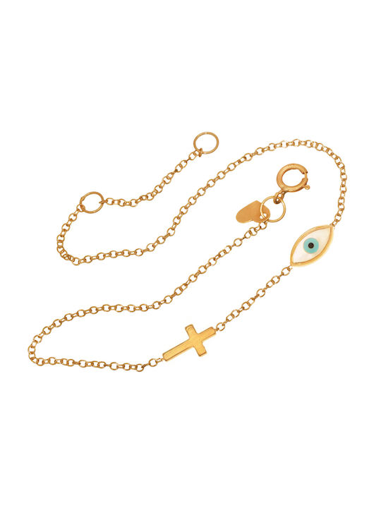 Gold 9k bracelet Eye Cross