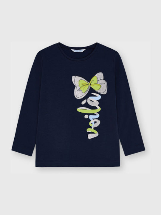 Mayoral Kids' Blouse Long Sleeve Navy Blue