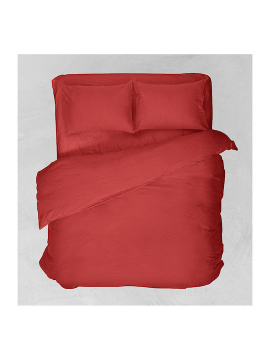 Viopros Basic Überwurf Einzel aus Baumwolle & Polyester Red 160x240cm