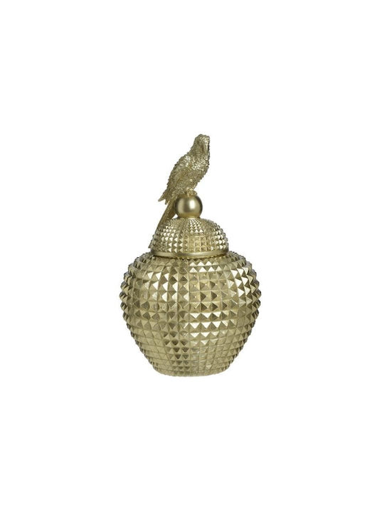 Inart Διακοσμητικό Βάζο Πολυρητίνης Χρυσό 23x23x38cm