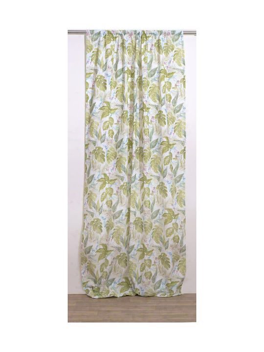Viopros Curtaină cu Coafură Τέσσα Πράσινο 140x2...