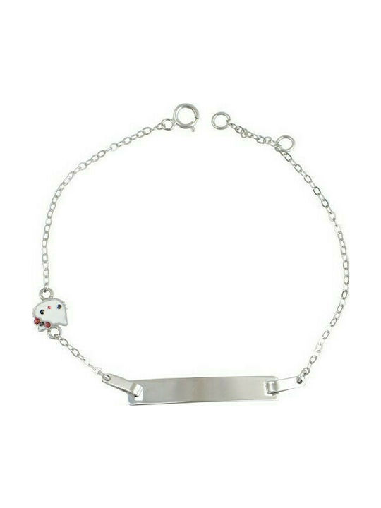 Children's ID card in white gold 14K with multicoloured enamel (TA000238) BZ527