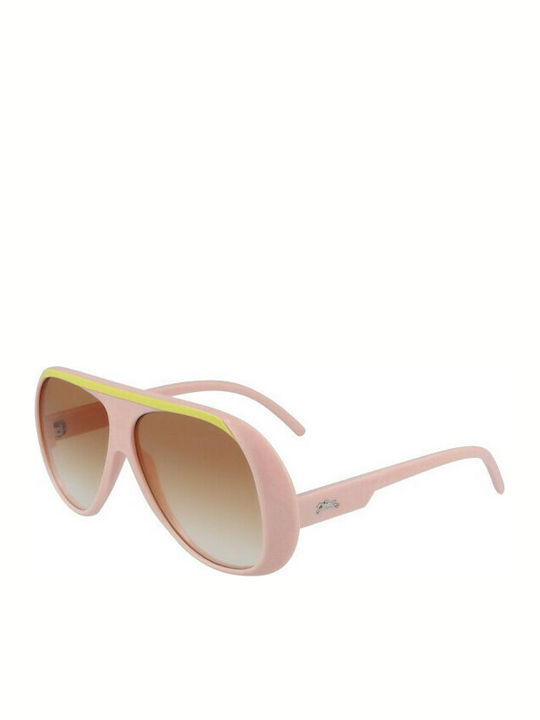 Longchamp Women's Sunglasses with Pink Plastic Frame and Brown Gradient Lens LO664S 601