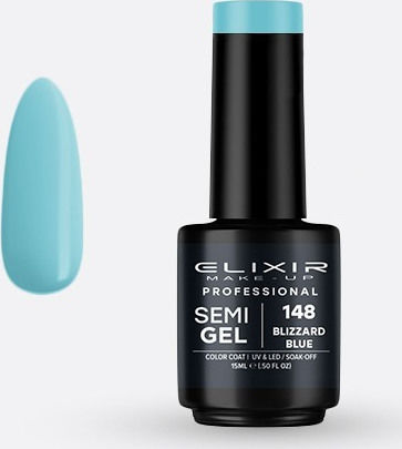 Elixir Semi Gel Ημιμόνιμο Βερνίκι Νυχιών 148 Blizzard Blue 15ml