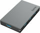HAMA USB 3.0 4 Port Hub with USB-A Connection Gray