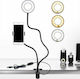Ring Light 10cm με Επιτραπέζια Βάση Στήριξης και Βάση για Κινητό