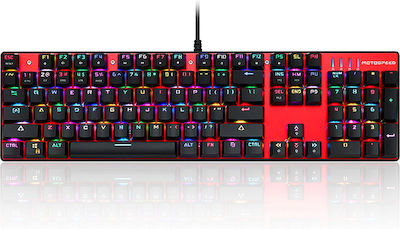 Motospeed Inflictor CK104 Tastatură Mecanică de Gaming cu Outemu Roșu întrerupătoare și iluminare RGB Roșu