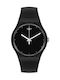 Swatch Think Time Ceas Bărbați 42mm Baterie Cu Curea Din Cauciuc Neagră