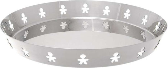 Alessi Girotondo Inoxidabil Rotund Tavă de Servire cu Mânere în Culoare Argintiu 21x21x2.7cm AKK78 1buc
