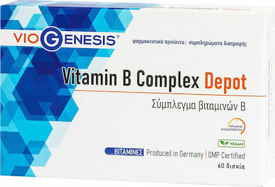 Viogenesis Vitamin B Complex Depot Vitamina pentru Părul & Pielea 60 pastile sublinguale