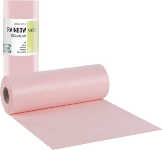 Bournas Medicals Dental Towel Roll Pink 1ply + 1ply Without Dispenser Rainbow