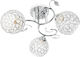 Keskor Modern Mount Ceiling Light with Socket E27 with Crystals in Silver color 44pcs Silver