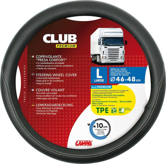 Lampa Κάλυμμα Τιμονιού Αυτοκινήτου Club με Διάμετρο 46-48εκ. Συνθετικό Μαύρο