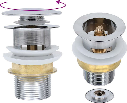 vidaXL Cupru Supapă Chiuveta cu Dimensiune 6.4x6.4cm Argintiu