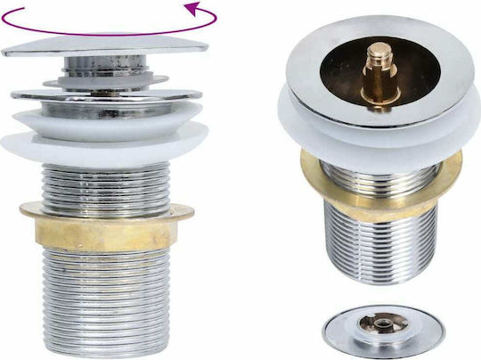 vidaXL Kupfer Ventil Spülbecken mit Ausgang 40mm und Größe 6.4x6.4cm Silber