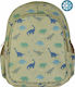A Little Lovely Company Dinosaurs School Bag Backpack Kindergarten Green with Water Bottle Holder 13Liters