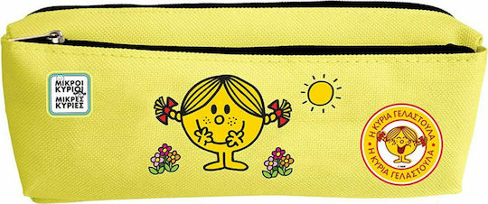 CHartini Poli Little Men Little Ladies Pencil Case with 2 Compartments Yellow