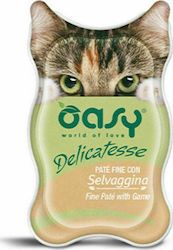 Oasy Delicatesse Pate Adult Nasses Katzenfutter für Katze in Dose mit Bushmeat 85gr