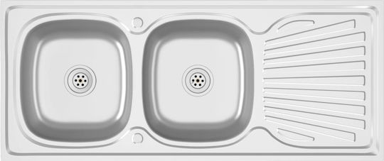 vidaXL Ένθετος Νεροχύτης Inox Μ120xΠ60cm Ασημί