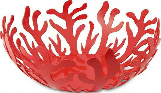 Alessi Mediterraneo Φρουτιέρα Μεταλλική Κόκκινη 21x21x9.5εκ.