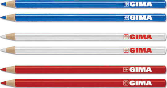 Gima Medical Consumables 6pcs Dermatography Pencils (Blue, Red, White) 33178