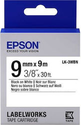 Epson LK-3WBN Etikettenband 9m x 9mm in Schwarz Farbe 1Stück