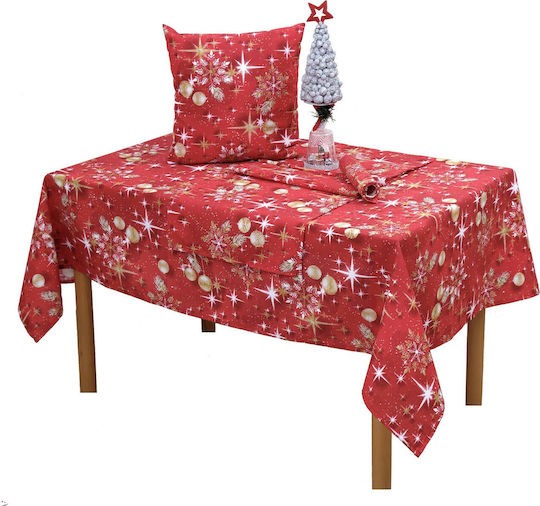 Viopros Christmas Tablecloth Fabric Red 180x140cm