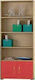 Bookcase 12 Κόκκινο 75x30x180cm