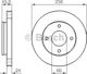 Bosch Brake Discs Front 2pcs for Smart ForFour Mercedes-Benz / Mitsubishi / Smart