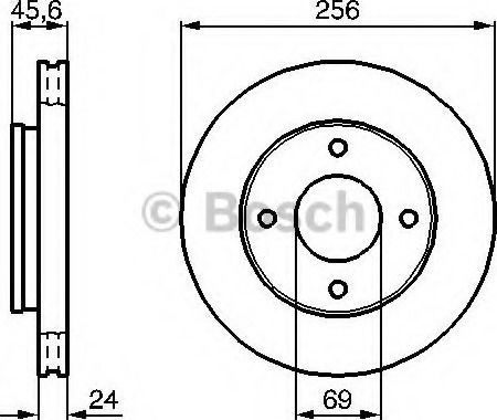 Bosch Brake Discs Front 2pcs for Smart ForFour Mercedes-Benz / Mitsubishi / Smart