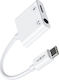 Moxom MX-AX19 Конвертор USB-C мъжки към 3.5mm / USB-C женски Бял 1бр
