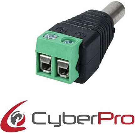CyberPro Connection Plug for CCTV Systems DC Power Adapter with Clamp Black CP-DCM