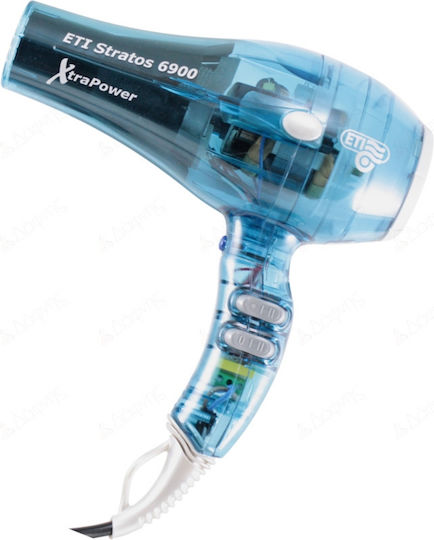 Eti Stratos 6900 Xtra Power Επαγγελματικό Πιστολάκι Μαλλιών 2400W Μπλε Διάφανο