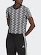 Adidas Women's Athletic Cotton Blouse Short Sleeve Black