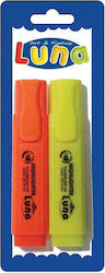 Luna Marker Unterstreichen Sie Gelb, Orange Set 2 Stück Luna Marker Unterstreichen Sie Gelb, Orange Set 2 Stück