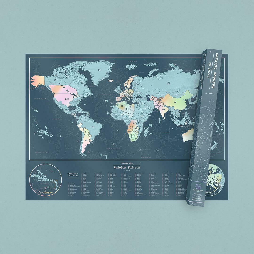 Luckies Scratch Map Rainbow Edition 82,5x59,4cm LUKRBSC Skroutz.gr