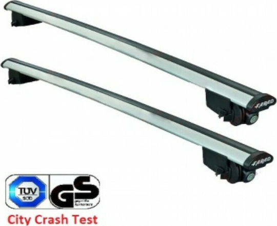Farad Car Roof Bars Aluminum BM 055 for Mitsubishi Outlander 2013+ Set with Roof Rack Legs and Lock Silver