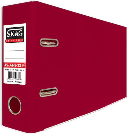 Skag Biblioraft 8/22 pentru Hârtie A4 cu 2 Rings Inele Burgundy Systems 1buc