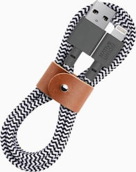 Native Union Belt Плетена USB-A към Lightning кабел Сив 1.2м Zebra (BELT-L-ZEB-2-NP)